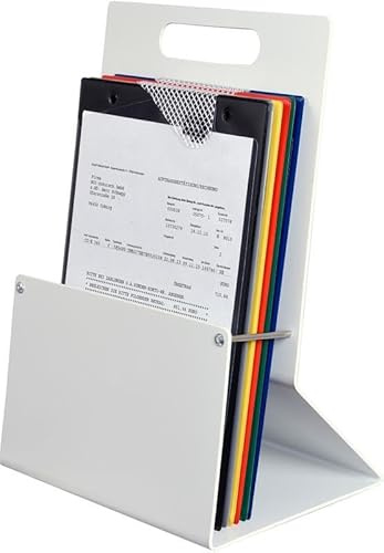 Auftragstaschensammler, Wandmontage oder Tischständer, für ca 7 DIN A4 Auftragstaschen, Hellgrau, Befestigung als Tischständer, Verpackungseinheit: 1 STK