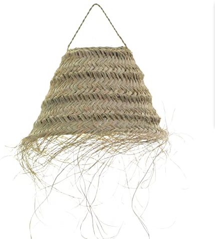 HERSIG - Tulipa Lampara Techo - Lampara de Techo de Esparto - Tulipas Lamparas - Lámpara Colgante Artesanal Estilo Rústico, Ideal para Decoración Boho en Salón, Comedor o Dormitorio - 30cm