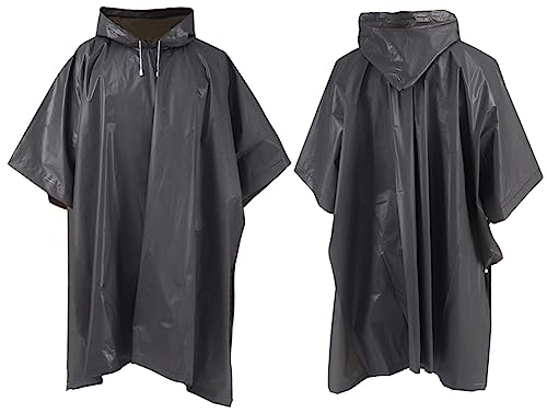 Fayemint 2 Stück Regenponcho, Regencape Unisex, Regenschutz Regen Poncho, Atmungsaktiver tragbarer Poncho, für Radfahren, Wandern, Angeln, Camping (Schwarz)