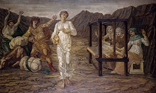 ZIMARO Leinwand Bilder Kunstdrucke Abstrakt Poster Berühmtes Gemälde Amor und Psyche Palace Green Murals Psyche von Venus the Task Sir Edward Crane für Wohnzimmer 60x90cm
