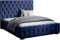 Polsterbett Doppelbett Stauraum Samtstoff 120x200 140x200 160x200 180x200 cm Bettgestell Mit Bettkasten Lattenrost und Kopfteil - Bett mit Kristallen - Hydrophobe Stoff - Dunkelblau - 180 x 200 cm