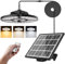CLV Lampe Solaire Intérieur 152Leds 2500LM, Lampe Suspendue Solaire 4 Modes Eclairage Solaire 5000MAH avec Télécommande, 5 Luminosité, 2700K 4000K 6500K pour Maison Jardin Cabanon Pergola Garage