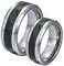 Ringe Verlobung, Freundschaftsringe Paar Silber Wolframcarbid 8 mm mit Grünem Muster für Paar Valentinstag