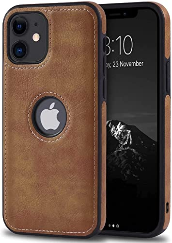 AIOVETEAB Cover Compatibile con iPhone 11,PU Pelle Premium Custodia Slim Sottile Retrò Business Flessibile Antigraffio Case Posteriore Protettiva Per iPhone 11 (Marrone)