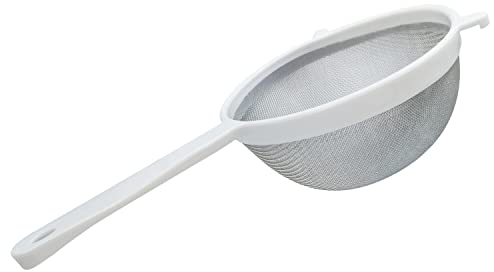 D'Emilia - Passoire en plastique pour cuisine avec maille en acier inoxydable, passoire à mailles fines pour égoutter les légumes, pâtes, riz (20 cm)