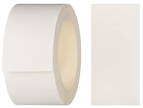 haggiy - Cinta adhesiva para bordes de melamina con adhesivo termofusible, 40 mm x 5 m, cinta termoadhesiva, para estantes y paneles, decoración: blanco liso