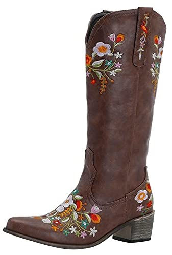 stivali alti donna sopra il ginocchio stivali di gomma donna stivali motocross 43 stivali gomma donna cowboy western scarpe da donna ciabatte donna estive comode sandali gioiello Marrone-h 38