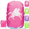 YOUYIKE Unicorno Coprizaino Antipioggia, 30-40L Parapioggia Bambino per Zaino Reflective, Coprizaino Impermeabile con Fibbia Regolabile per Bicycling, Escursionismo, Viaggio, Rosa