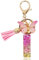 Yanmucy Porte-clés alphabet violet mignon avec pendentif papillon et pampille en résine pour sac à breloques nom porte-clés pour femme et fille, I, taille unique
