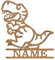 codiarts. Namensschild | Wandbild | Kinderzimmer | Kindertür | personalisierbar mit Namen | selbstklebend (T-Rex Dino)