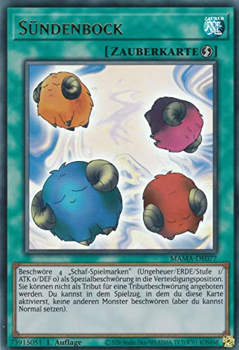 MAMA-DE077 - Sündenbock - Ultra Rare - 1. Auflage - Deutsch - Magnificent Mavens - mit LMS Trading Fieldcenter-Karte Yugioh