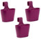 ENGELLAND 3 x Blumentopf zum Auf-Hängen, Geländertopf, Lila, Hängetopf, Balkon-Kasten, oval, Übertopf, Pflanzkasten, mit Wasserspeicher/Wasserauffangschale, 2,8 Liter
