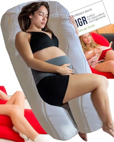 Traumreiter Seitenschläferkissen Visco M mit Memory Foam Körperunterstützung | 2 Härtegrade Wendekissen, Body Pillow U Form Schwangerschaftskissen zum Schlafen Komfortkissen Erwachsene
