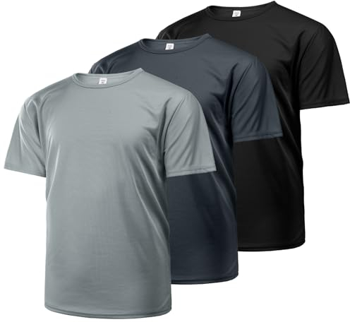 Aomig Herren-T-Shirt, 3er Pack Men's Sport Schnelltrocknend Tshirts Herren Funktionsshirt Sportshirt Kurzarm, Oversized Basic T Shirt, Sommer Männer Sport Oberteil Running Fitnessshirt Laufshirt (M)