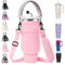 Sleeve Bag with Strap for Stanley 30 oz Tumbler with Handle & Simple Modern 30oz Travel Coffee Mug - Water Bottle Sling Holder for Stanley Cup Accessories with Paracord Handle & Straw Cover-Pink