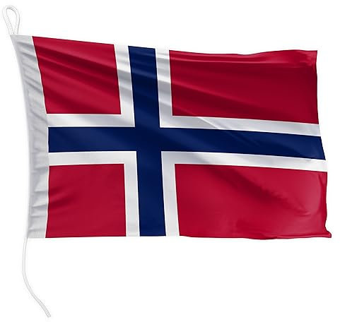 FLAGLY bandera de barco Noruega 60 x 40 cm formato apaisado - 115g/m² peso tela - impresa, robusta con cuerda y lazo, accesorios de barco barco a motor