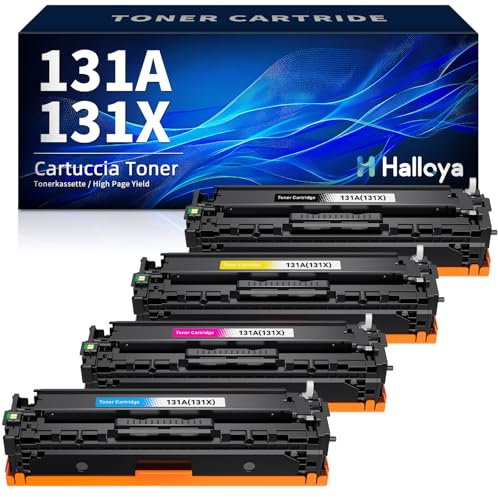 Halloya 131X 131A Toner mit Chip Kompatibel für HP 131X CF210X 131A CF210A für HP Laserjet Pro 200 Color MFP M276nw M276n M251n M251nw M276 CF211X CF212X CF213X (Schwarz Cyan Gelb Magenta, 4er-Pack )