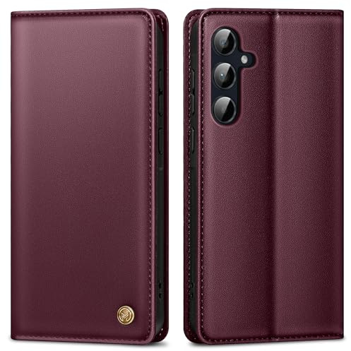 AIMOYU Handyhülle für Samsung Galaxy A55 5g Hülle, Premium Lederhülle Schutzhülle Tasche für Samsung A55 Hülle Wallet Kartenfach Standfunktion Flip Case für Galaxy A55 5G Klappbar,Weinrot