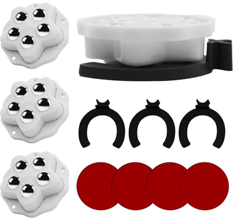 Piuluvor® 12 Stück Möbelrollen Klein, Rollen für Möbel Kugelrollen Selbstklebend Schwerlast Kugelrollen für Möbel 360 Grad mit 5 Stahlkugeln und 12 Dämpfungspad (Weiß)