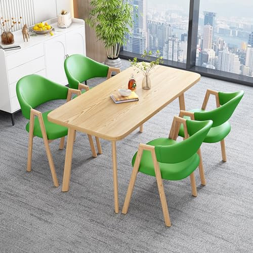 Modernes 4-teiliges Esszimmer-Set, quadratischer Tisch mit Stühlen für kleine Räume, Couchtisch und Stuhl, Kombination für Balkon oder Wohnzimmer, kompakte Küchen- oder Büromöbel, 120 x 60 cm