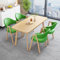 Modernes 4-teiliges Esszimmer-Set, quadratischer Tisch mit Stühlen für kleine Räume, Couchtisch und Stuhl, Kombination für Balkon oder Wohnzimmer, kompakte Küchen- oder Büromöbel, 120 x 60 cm