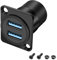 XMSJSIY Adattatore per pannello USB 3.0 Dual USB Tipo A Panel Mount Socket Femmina a Femmina Accoppiatore 2 porte USB A Panel Fixed Pass Through Modulo Adattatore per trasferimento dati e ricarica
