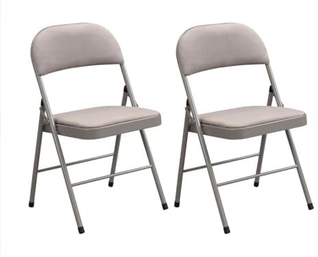 Vente-unique-Klappstuhl 2er-Set - Samt & Metall - Taupe - ORTENSIA