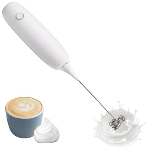 Milk Frother Electric Handheld - Coffee Frother Hand Held | Rechargeable Milk Frother | Automatic Milk Frothers | Handheld Foam Maker for Lattes | Battery Powered Drink Mixer for Milk for Milk,Eggs