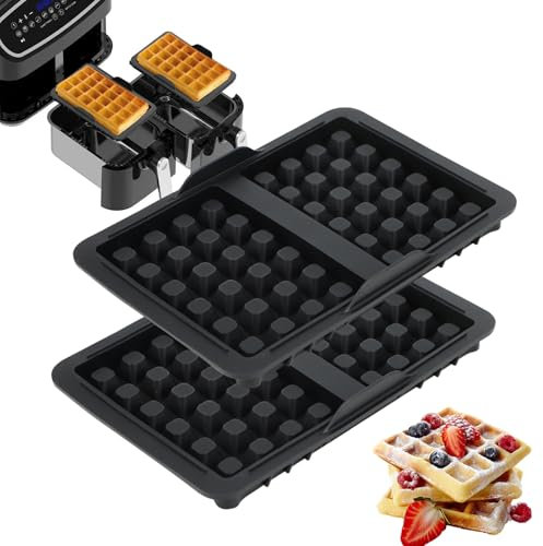 Lot de 2 Moule air fryer ninja en silicone moule gâteau air fryer double insert de plaque de cuisson en silicone compatibles avec Ninja AF500DE AF400EU AF451EU SL400EU AF300EU facile à nettoyer