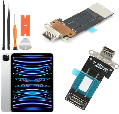 RongZy Dock Connector for iPad Pro 11 inch 3rd 4th Gen A2377 A2301 A2759 A2435 Charging Port Flex Cable for iPad Pro 12.9 inch 5th 6th A2378 A2379 A2436 A2764 2021 2022 Type C Connector with Tools