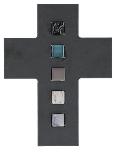 Butzon & Bercker Schieferkreuz - Wandkreuz mit Mosaik, 17 x 13 cm