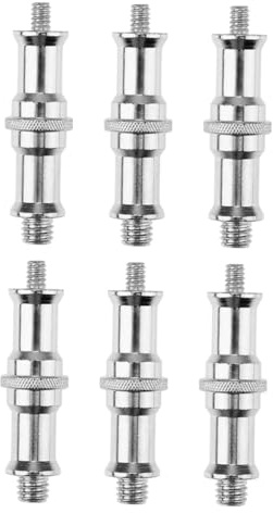 TOBBOMEY 6 Stück Gewindeadapter Schrauben für Fotostative Hot Shoe Adapter Silber Langlebig Vielseitig für Blitzlicht Lampenstative und Zubehör