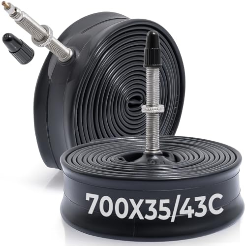 MetersGod 2Pcs Fahrradschlauch 700C 700x35C/38C/40C/43C mit FV48mm Presta Valve,35/43-622 Schlauch - Kompatibel mit Straßen/City-Bike/Mountainbike