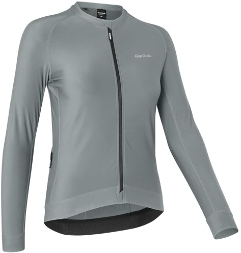 GripGrab PACR Langarm Rennrad Trikot Damen - Enges Radtrikot MTB & Gravel | Aero-Passform mit weicher Isolierung für den Frühling und Herbst, 3 Rückentaschen plus RV-Fach und Silikongripper am Saum