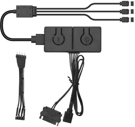 ARGB Controller Ulegqin RGB 12V a 5V ARGB Transfer Hub con Splitter a 3 vie,Scheda Madre con 12V 4 Pin Header può Controllare 5V ADD-RGB Prodotti Compatibile con i prodotti RGB con connettore a 3 pin