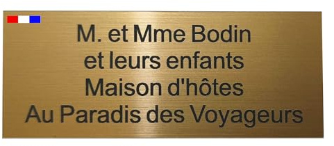 Plaque Boîte aux Lettres Personnalisée 100x40 mm – 1 à 4 lignes – Acrylique Or Brossé gravure noire – Plaquette Nom Extérieur (Or Brossé)