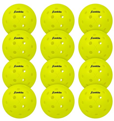 Franklin Sports Outdoor – X-40 Pickleball-Bälle – USA (USAPA) genehmigt – 12 Stück außen – Optisches Gelb – US offener Ball