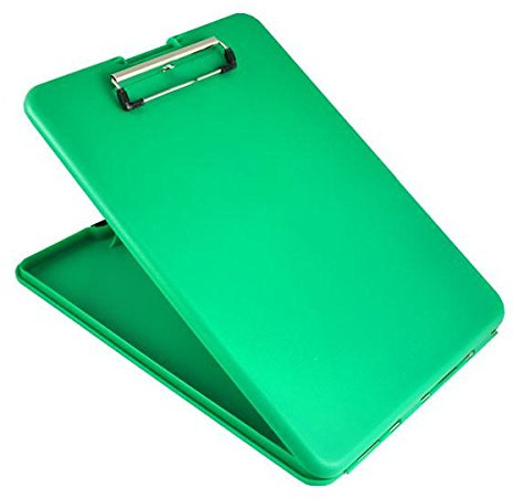 Läufer 55807 SlimMate Portable Desktop Klemmbrett mit Innenfach, für DIN A4 besonders flach, abgerundete Ecken, oben öffnend, Kunststoff, grün
