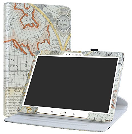 Galaxy Tab S 10.5 Custodia,Labanema PU Caso Pelle Girevole 360°Rotante Cover Case per Samsung Galaxy Tab S 10.5 pollice T800 T805 Tablet - Map White