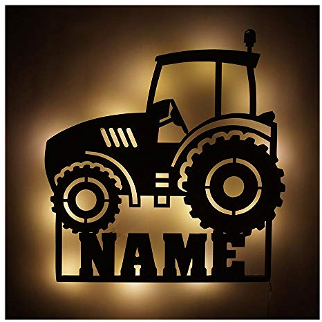 Schlummerlicht I Nachtlicht Traktor V4 personalisiert mit Namen für Kinder und Erwachsene