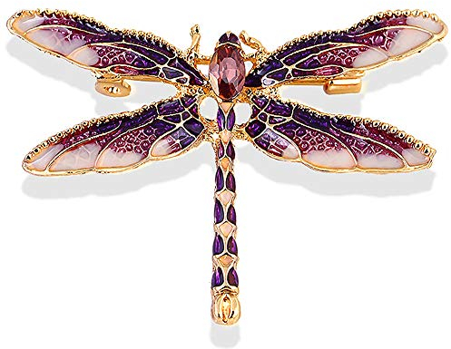 Gleamart émail Libellule Broche Insectes Animaux Libellule Broches pour Femmes Violet