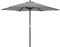 Harbour Housewares Grey Garden Parasol - 2.7m - Pulley Operated Hardwood Pole Wooden Garden Umbrella with Green Base UV Sun Protection Umbrella for Picnics and Beach Days