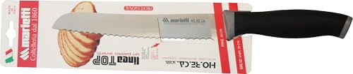 Marietti 1243TP PANE Brotmesser, Gezahnte Klinge, Schwarz/Grau, 20cm Klingenlänge
