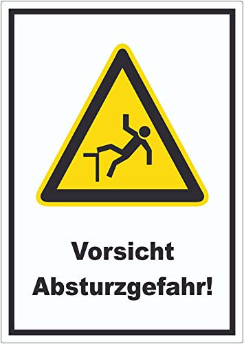 Vorsicht Absturzgefahr Aufkleber A8 (52x74mm)
