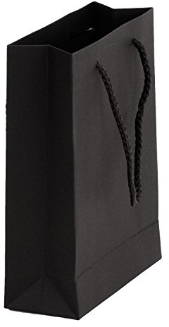 YSXY 10 Stück Verdickte Papiertüten mit Henkel Geschenktüten Papiertragetaschen Geschenktaschen Kraftpapier Tüten Geschenktüten für Lebensmittel Backen Merchandise Boutique Einzelhandel Schwarz