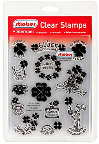 Clear Stamps Transparente Stempel Sets (Bitte gewünschtes Motiv/Thema unten auswählen!) (Viel Glück! - German Good Luck!)