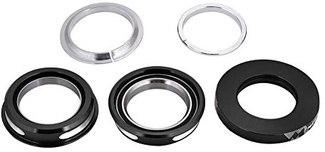 Keenso Headset Bearing, 44mm Aluminum Alloy Integrated Headset Bearings Flexible For 28.6MM Front Fork(Black) Riding