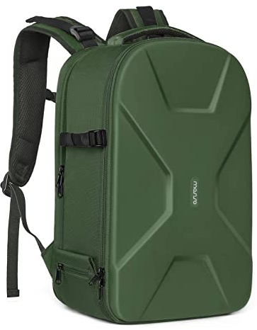 MOSISO Kamera Rucksack, DSLR/SLR/Spiegellose Fotografie Kameratasche 15-16 Zoll Wasserdichte Hartschale Hülle mit Stativhalter & Laptopfach kompatibel mit Canon/Nikon/Sony, Armee Grün