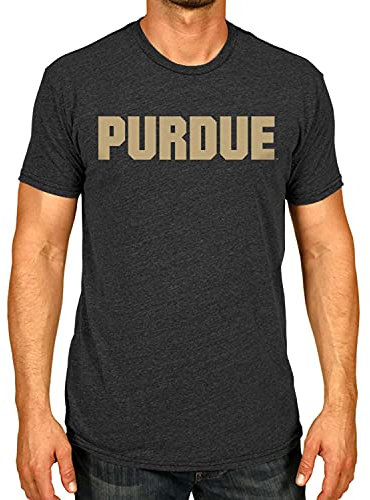 Campus Colors Adult Short Sleeve Charcoal T Shirt Officially Licensed University & College Apparel, Team Gear for Men & Women (Purdue Boilermakers - Black, Adult XX-Large)