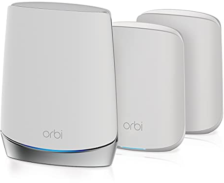 Netgear Orbi - Sistema WiFi 6 de Malla de Tres Bandas (RBK653) Router con 2 Extensores de satélite, Cobertura de hasta 6.000